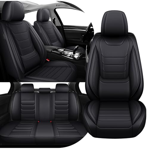 Car Seat Cover Full Set for Mercedes Benz GLA 250 Seat Covers 2017-2025, Nappa Leather Waterproof Seat Covers For Cars, Airbag Compatible, Universal Automotive Seat Covers(Standard Full Set/Black) - color: Black, size: Full Set Standard