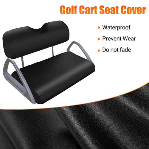 Golf Cart Front Seat Covers Staple On Replacement for EZGO TXT 1995-2013 Golf Cart Black Micro Fiber Leather Seat Cover - color: Black, size: EZGO TXT 1995-2013