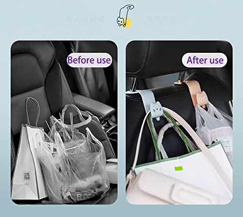 Fashion Car Seat Back Organizers, 4 Pack Universal Headrest Hooks, Bag Holder, Automobile Seat Back Hanger for Purse Bags and Coats (Random Color)