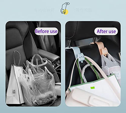 Fashion Car Seat Back Organizers, 4 Pack Universal Headrest Hooks, Bag Holder, Automobile Seat Back Hanger for Purse Bags and Coats (Random Color)