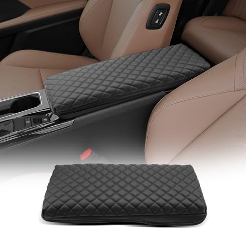 CDEFG for 2025 2026 Toyota Camry Center Console Cover Armrest Box Cover for Camry (LE, SE, XLE, XSE) Accessories Arm Rest Protector - color: Toyota Camry 2025+ Thickened Black Leather Square