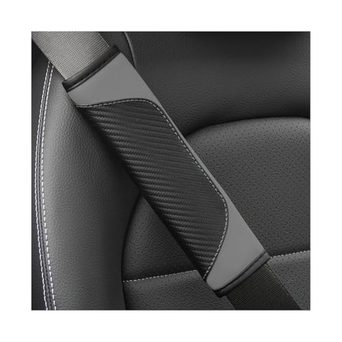 2PCS Car Seat Belt Cover, Carbon Fiber Seatbelt Shoulder Protection, Soft Car Seat Belt Strap Cushion Protect Your Neck and Shoulder, Car Accessories Seat Belt Pad for Car Truck (Black/Gray) - color: Black/Gray