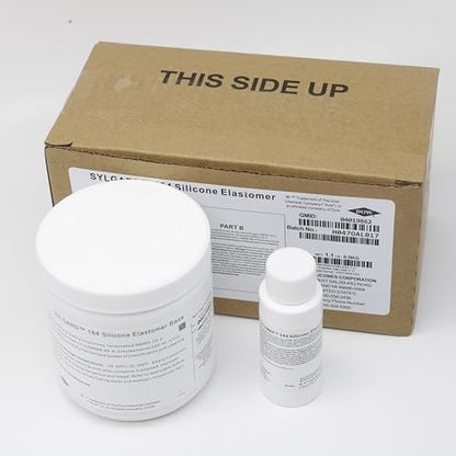Dowsil SYLGARD 184 (Form Dow Corning) Silicone Elastomer Kit Base A + Curing Agent Solidifier B for Electrical Component Battery Board Assembly Room Temperature RT Heat Cure(1.1 lb = A 450g + B 45g) - size: 495g = A 450g + B 45g