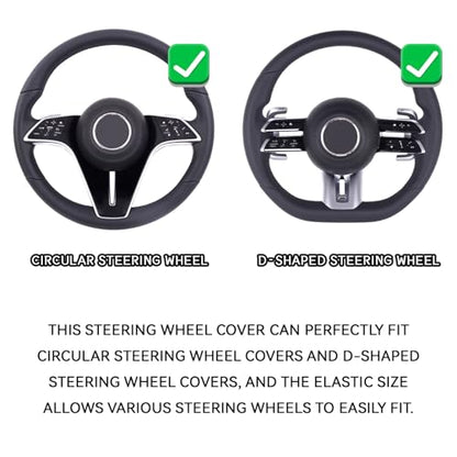 Car Steering Wheel Cover, Silicone Non-Slip Steering Wheel Protector, 13/14/15/16 inch Ultra Thin Steering Wheel Protective Covers for Women Men, Universal Vehicle Accessories (Black) - color: Black