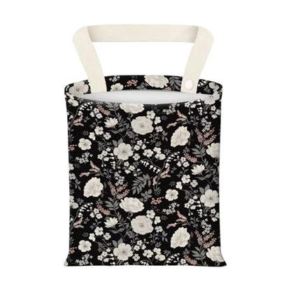 Hanging Car Garbage Bag, Cute Car Trash Can Bag, Automotive Accessories for Women Men Black White Peony Flowers - color: Black White Peony Flowers
