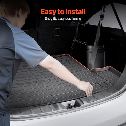 VEVOR Cargo Mat Compatible with Toyota 4Runner 7 Seater 2010-2024 Without Sliding Tray, Precise Fit Trunk Mat for SUVs, TPE Trunk Protector Replacement, Black (1PCS) - style: Toyota 4Runner 2010-2024