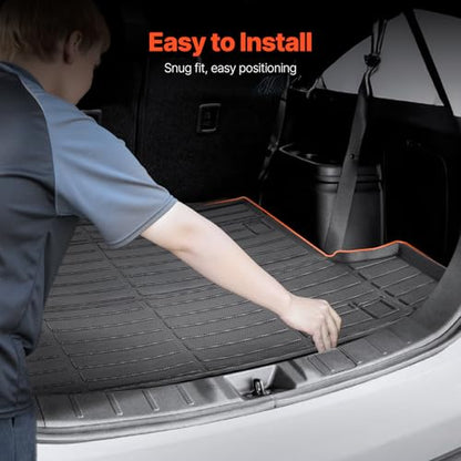 VEVOR Cargo Mat Compatible with Toyota 4Runner 7 Seater 2010-2024 Without Sliding Tray, Precise Fit Trunk Mat for SUVs, TPE Trunk Protector Replacement, Black (1PCS) - style: Toyota 4Runner 2010-2024