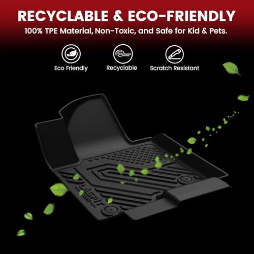 LASFIT Floor Mats for Honda Passport 2019-2025, All Weather TPE Custom Fit Car Floor Liner, 1st & 2nd Row, Black - style: 5）For Honda Passport | 2019-2025 | 1st & 2nd Row