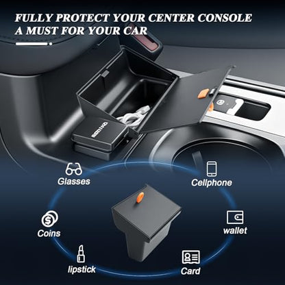 BIBIBO for 2026 Subaru Outback Center Console Organizer 2026 Subaru Outback(Premium,Limited,Touring,Wilderness,Limited XT,Touring XT) Console Insert Hidden Storage Box Secret Compartment - color: Black-Console Hidden Tray