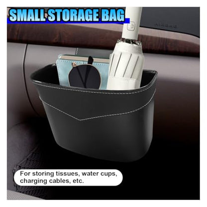 Mini Car Trash Can - Leak-Proof Hanging Car Garbage Can Auto Trash Bag Organizer - Small Garbage Bin Container Vehicle Glove Box Storage Accessories for Cars Home Office (GloveBox)