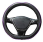 Mayco Bell Flat Bottom Steering Wheel Cover Anti-Slip,Safety,Soft,Breathable,Durable,Full Surround,Comfortable Grip Microfiber Leather (D Shape, Black Purple) - color: Black Purple, size: D Shape