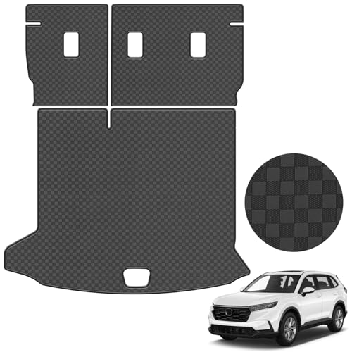 Trunk Liner & Backrest Mat Compatible with 2019-2024 2025 Cadillac XT4- Custom Fit PU Leather Cargo Liner and Backrest Protector- All Weather Waterproof Anti-Slip Easy to Clean Cargo Mats - color: BLACK-SMALL