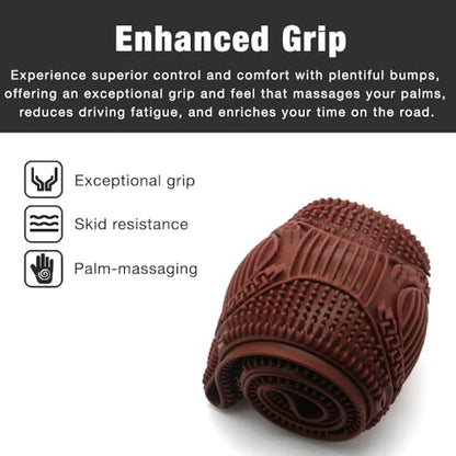 SEGADEN Massage Grip Soft Silicone Car Steering Wheel Cover Universal Anti-Slip Design 13-16 inch Protective Case Brown - color: Brown