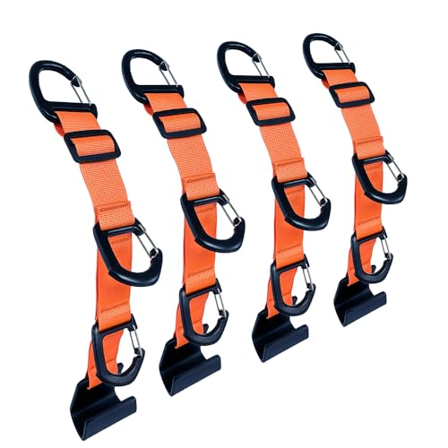 Car Headrest Hooks, Backseat Storage Organizer Hangers, Universal Vehicle Seat Back Hooks, 4 Pack (Orange) - color: Orange