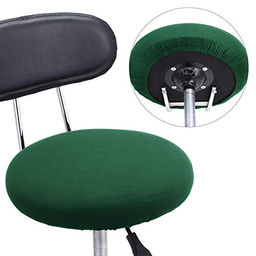 Tatuo Round Bar Stool Seat Covers Washable Stool Cushion Slipcover Elastic Bar Chair Covers for 14-17 Inch Chair (Green, 4 Pieces) - color: Green