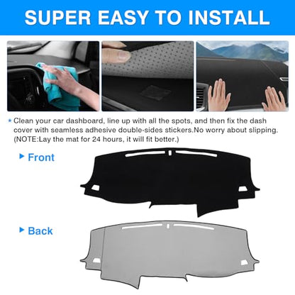 Autorder Dashboard Cover Mat for Honda Pilot 2016-2022 / Passport 2019-2025 / Ridgeline 2017-2025 Accessories Dash Cover Upgrade Flannel Dash Mat Sunshade Glare UV Rays Protector - size: 2016-2022 Honda Pilot