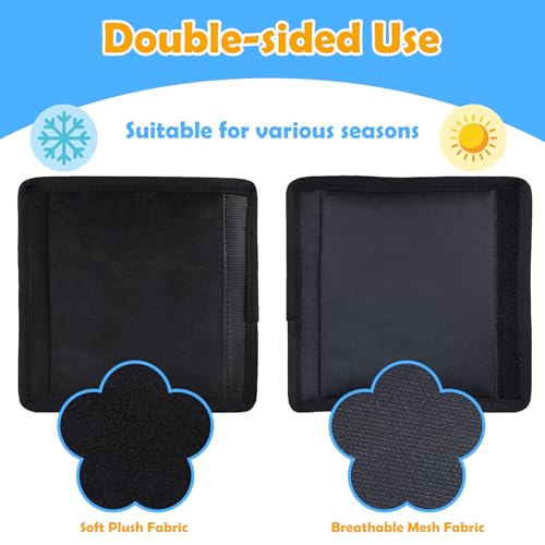 3 Pcs Car Seat Stroller Straps Pads for Baby, Newborn Soft Shoulder Strap and Crotch Covers, Universal Shoulder Straps Pads for Car Seat, Pushchair, High Chair (Black)