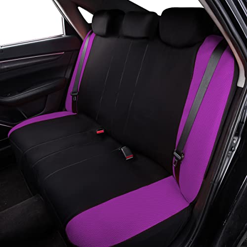 Flying Banner Butterfly car seat Covers ful Set Fashion Universal Lady Woman Female Rear Bench Split Colorized (Full Set, Purple) - color: Purple, size: Full set