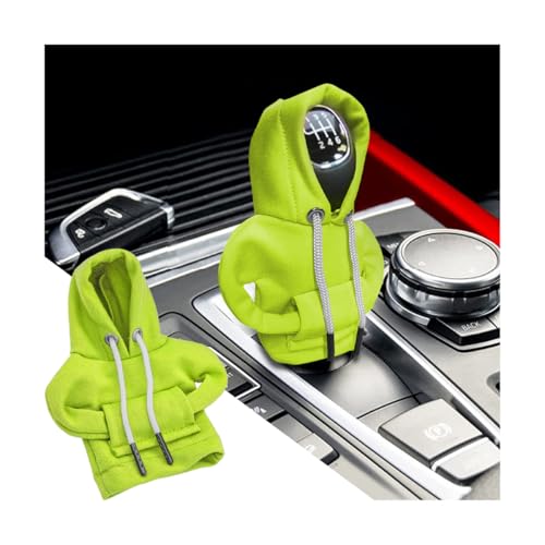 BELOMI Car Gear Shift Cover, Fashionable Hoodie Automotive Gear Shift Knob Protector, Mini Sweater Shirt Gear Shift Knob Cover, Universal Car Decor Accessories (Green) - color: Green, size: 1 Piece