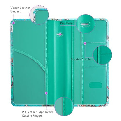 CoBak Car Registration and Insurance Holder - Vehicle Glove Box Car Organizer,Auto Truck Comparment Accessories Case with Magnetic Closure for Driver License,Cards - color: L-Almond Blossoms