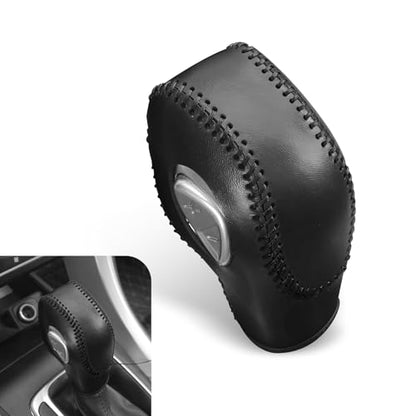 Downhill 1 PC Car Gear Shift Knob Cover, Anti-Slip Leather gear shift knob Protecto, Original Shift Knob Cover Decorative Accessories, Compatible with Ford Mondeo, Explorer, and Focu (Black)