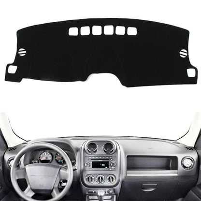 Car Dashboard Cover Anti-Scratch Dash Cover Interior Dash Covers - for Jeep Patriot Compass 2011 2012 2013-2017, Black(Black Edge)