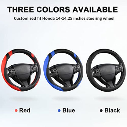 West Llama Customized Auto Car Steering Wheel Cover for Honda Civic, CR-Z, Insight, S2000, 14" - 14.25" (Black-Small Size) - color: A-Black, size: Small Size (14 ''-14 ½'')