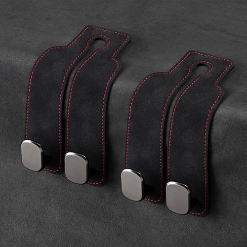 Car Hooks for Headrest,2PCS Car Seat Back Storage Hook for Headrest,Car Seat Multifunctional Bag Hook,Car Hooks for Purses,Bags,Handbags (Black) - color: Black