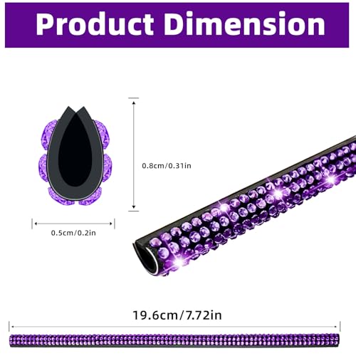 NBTEPEM Bling Car Air Conditioner Decoration Strip for Vent Outlet, 10 PCS Universal Rhinestone Car Vent Outlet Trim Decorations, Bling Interior Accessories for Women and Girls (Purple) - color: Purple