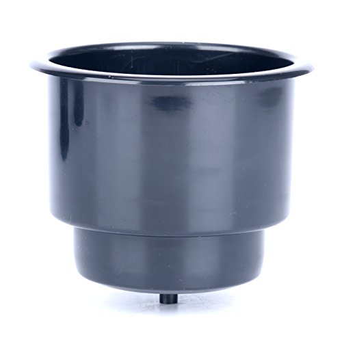 (Set of 3) Amarine-Made Black Recessed Plastic Cup Drink Can Holder with Drain for Boat Car Marine Rv - Black - size: 3