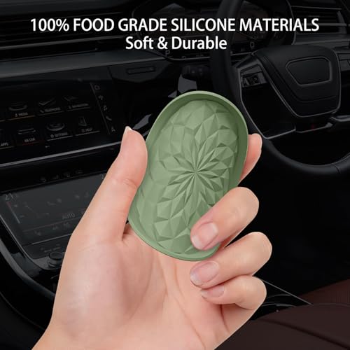 Car Coasters for Cup Holders [4 Pack] - 2.75In Silicone Auto Mug Mats - Universal Non-Slip Recessed Car Interior Accessories Olive Green - color: 4pack-olive Green