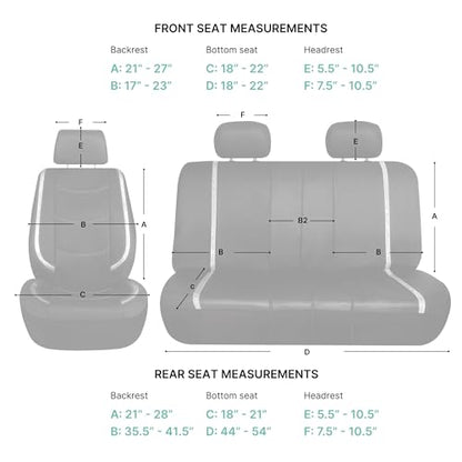 FH Group Galaxy13 Metallic Striped Deluxe Leatherette Car Seat Covers with Matching Carpet Floor Mats – Full Set, Universal Fit, Airbag Compatible for Cars, SUVs & Sedans, Red - color: Red