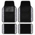 CAR PASS Bling Diamond Car Floor Mats, Shining Rhinestone Carpet Sparkly Glitter Crystal with Anti-Slip PVC Heel Pad Waterproof Universal Fit Automotive SUV,Sedan,Van,Cute Girl Women,4pcs Black Sliver - color: Silver Diamond