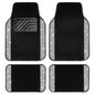 CAR PASS Bling Diamond Car Floor Mats, Shining Rhinestone Carpet Sparkly Glitter Crystal with Anti-Slip PVC Heel Pad Waterproof Universal Fit Automotive SUV,Sedan,Van,Cute Girl Women,4pcs Black Sliver - color: Silver Diamond