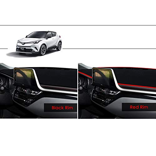 PGTOPONE Custom Fit Dashboard Black Center Console Cover Dash Mat Protector Sunshield Cover Pad Carpet for 2017 2018 2019 2020 Toyota CHR CH-R (Red) - color: Red