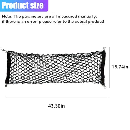 ZIMISI Car Cargo Net, Elastic Stretchable Car Trunk Cargo Storage Net with Hooks, Double-Layer Nylon Truck Organizer Mesh, Vehicle Interior Accessories for Most SUVs, Trucks (43.3x15.7 inch/110×40 cm) - size: 43.3x15.7 inch/110×40 cm