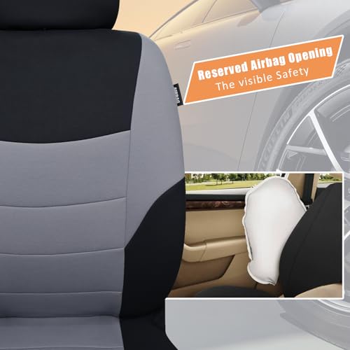 Champlus Car Seat Covers, Breathable and Durable Mesh 2 Front Bucket Seat Covers, Universal Fit Automotive Sedan Cars, SUVs, Trucks, Mini Vans, Airbag Compatible, Easy to Install
