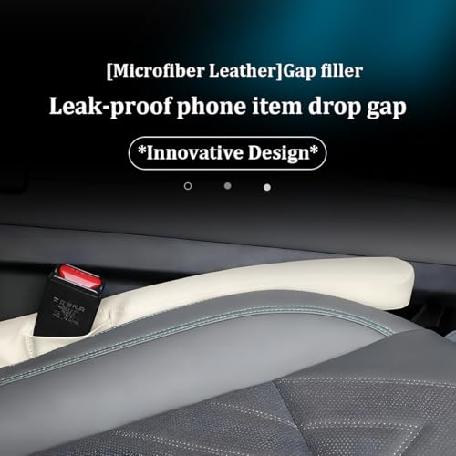 Car Seat Gap Filler, 2PCS Between Vehicle Seats Console Organizer Stop Things from Dropping, Automotive Interior Chair Gap Coverage Fill, Universal for SUV Automobile Truck (Beige) - color: Beige