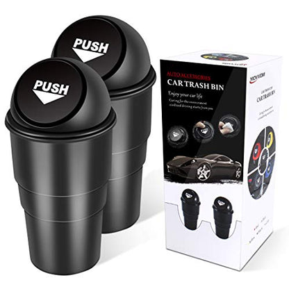 Cup Holder Trash Can, Leakproof Car Trash Can with Lid, Trash Bin for Car Accessories, Mini Garbage Bin Organizer for Automotive Office Home Kitchen, Applicable to Women and Men