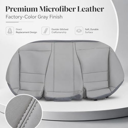 NLQR Back Car Seat Cover, Rear Bench Bottom Vinyl Cover Gray Compatible with Honda Accord 2008 2009 2010 2011 2012 - color: Gray