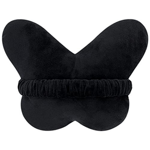 JWH 3D Butterfly Pillow Print Neck Cushion for Car Travel Plane Airplane Trip Headrest Long Flights Essentials Cute Head Rest Sleeping Napping Cushion with Elastic 8 x 12 Inch Orange