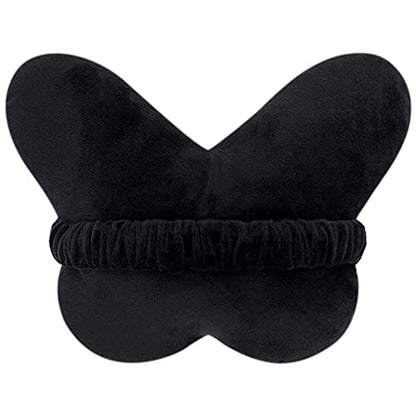JWH 3D Butterfly Pillow Print Neck Cushion for Car Travel Plane Airplane Trip Headrest Long Flights Essentials Cute Head Rest Sleeping Napping Cushion with Elastic 8 x 12 Inch Orange