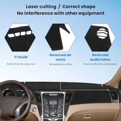 Dash Cover Mat Compatible with Hyundai Sonata 2011 2012 2013 2014 Dashboard Cover for Pad Custom Car Dashboard Interior Accessories Ornament - size: Compatible with Sonata 2011-2014