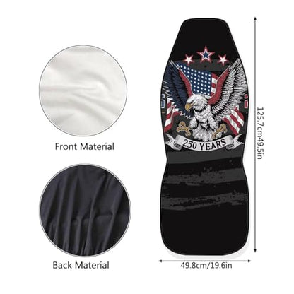INSTANTARTS 250 Years Car Seat Covers Two Front Seats Only High Back Seat Protector Soft Auto Interior Accessories Compatible with Most Cars,SUV - color: 250 Years Patriotic Eagle