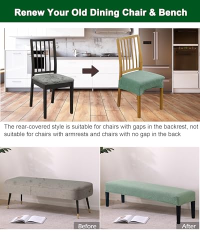 CRFATOP Jacquard Dining Room Chairs Seat Covers Set of 4 with Soft Bench Chair Cover Stretch Kitchen Chair Slipcover Washable Seat Cushion Slipcover Protector for Hotel Ceremony Banquet Wedding,B01 - color: Jacquard B01