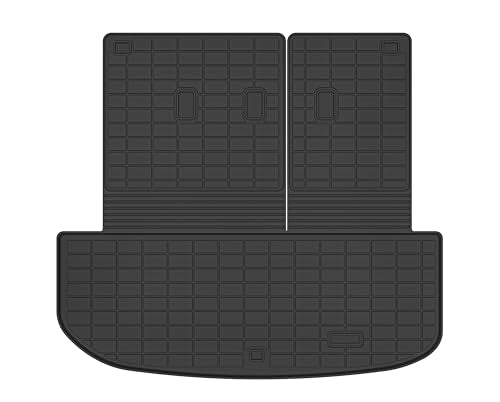 Trunk Mat Compatible with 2020-2025 2026 Kia Telluride Cargo Liner with Backrest Mat Cargo Mat, All-Weather TPE Interior Protectors Cargo Liner Seat Back Cover (Cargo Mat with Backrest Mats) - size: For Kia Telluride | Trunk Mat with Backrest Mat