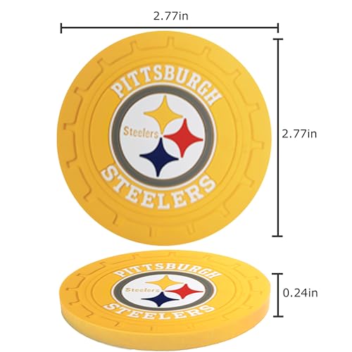 2Pcs Car Cup of Team Coasters,2.75 inches Interior Accessories Silicone Anti Slip Mat Drink Coaster for Car Truck SUV. (GR)