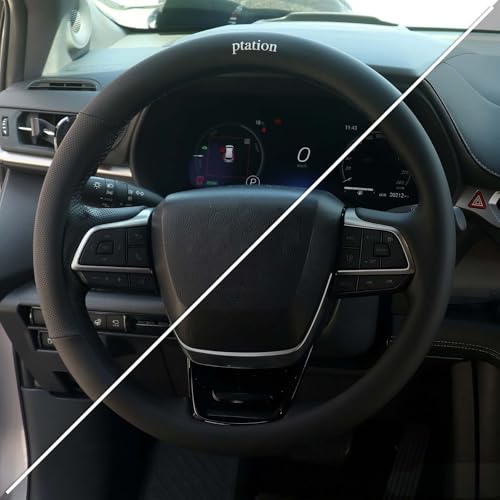 Car Steering Wheel Cover 15 inch, Microfiber Leather, Comfortable, Anti-Slip Auto Wheel Cover Protector for Men Women, Black - color: Black-4
