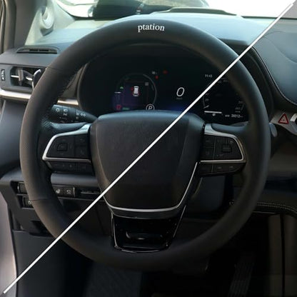 Car Steering Wheel Cover 15 inch, Microfiber Leather, Comfortable, Anti-Slip Auto Wheel Cover Protector for Men Women, Black - color: Black-4