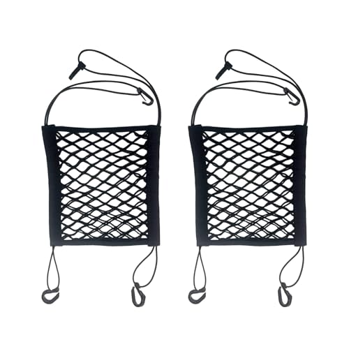 ZMD 2PCS Upgrade Cargo Net for Motorcycle Helmet Storage, 9.8"X11" High-Elastic Double Layer Bungee Net with 8 Hooks, Small Cargo Net for Bikes, Electric Bikes, Scooters, Motorcycles - size: 11 x 9.8 Inches